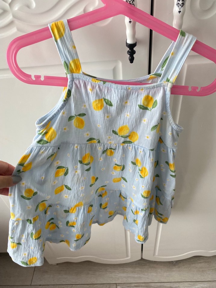 Sarı Baskılı Kolsuz Kız Elbisesi - Görsel 2