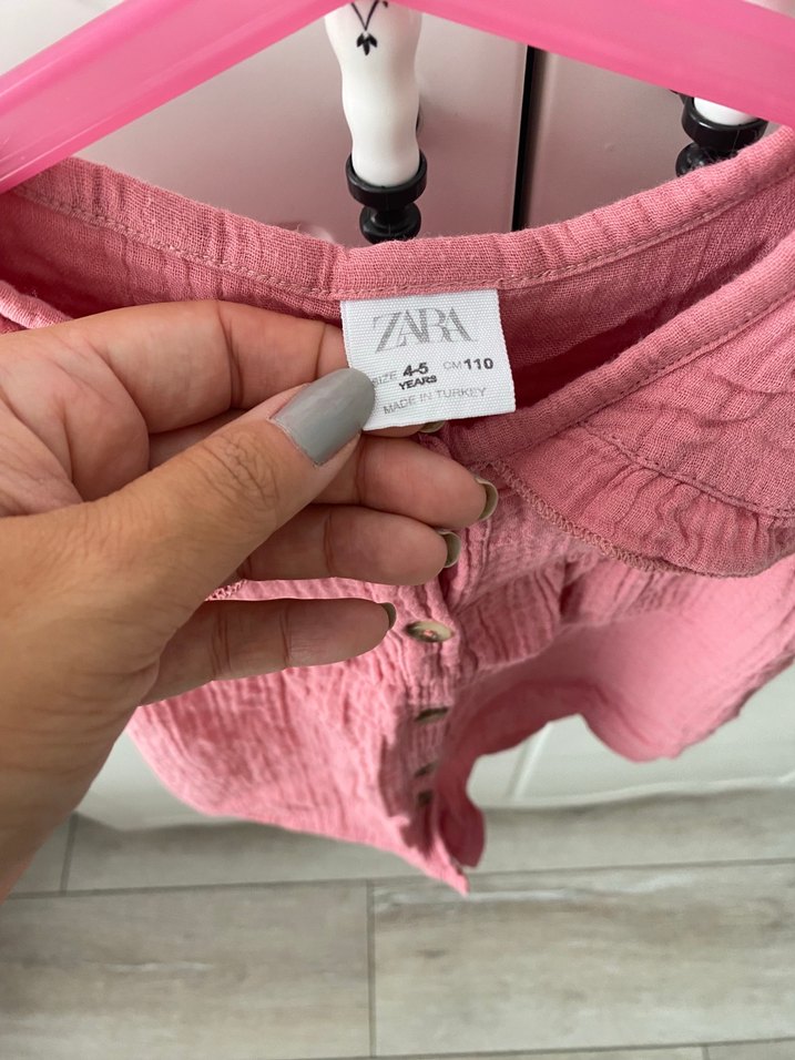 Pembe Bebek Kız Düğmeli Uzun Kollu Takım - Görsel 4