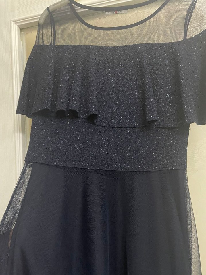 Lacivert Uzun Kadın Elbise - Görsel 2