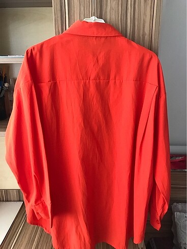 m Beden kırmızı Renk oversize basic gömlek