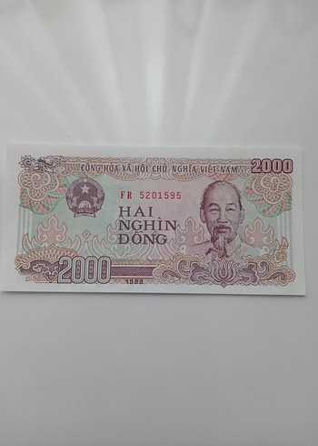 Vintage Vietnam 2000 Dong Çil Koleksiyonluk