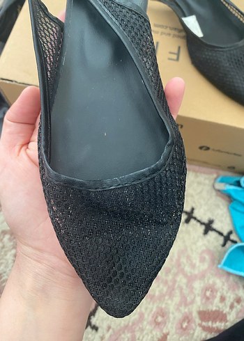 LC Waikiki Siyah Yılan Desenli Tokalı Kadın Babet
