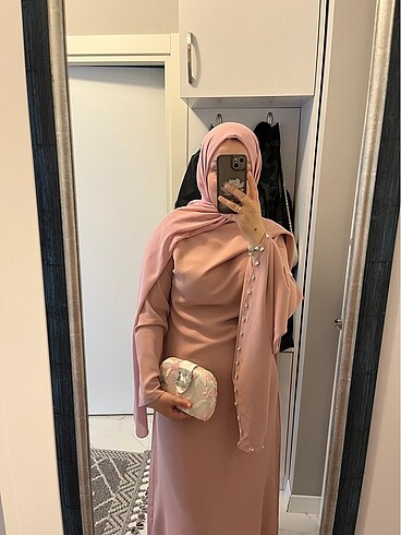 42 Beden pembe Renk PUDRA ZARİF ABİYE