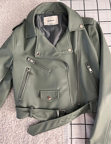 Stradivarius suni deri biker ceket