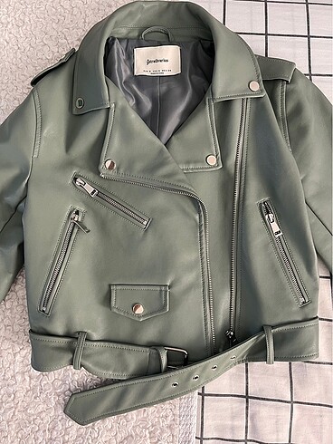 Stradivarius Stradivarius suni deri biker ceket