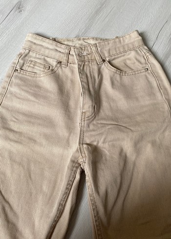 Bej Midi Keten Kadın Jean - Görsel 2