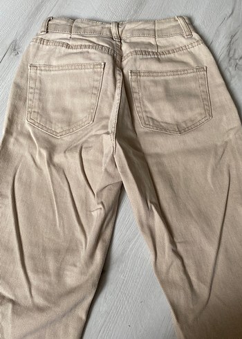 Bej Midi Keten Kadın Jean - Görsel 3