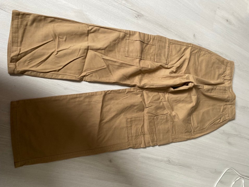 Bej Rahat Kesim Keten Kadın Pantolon - Görsel 3