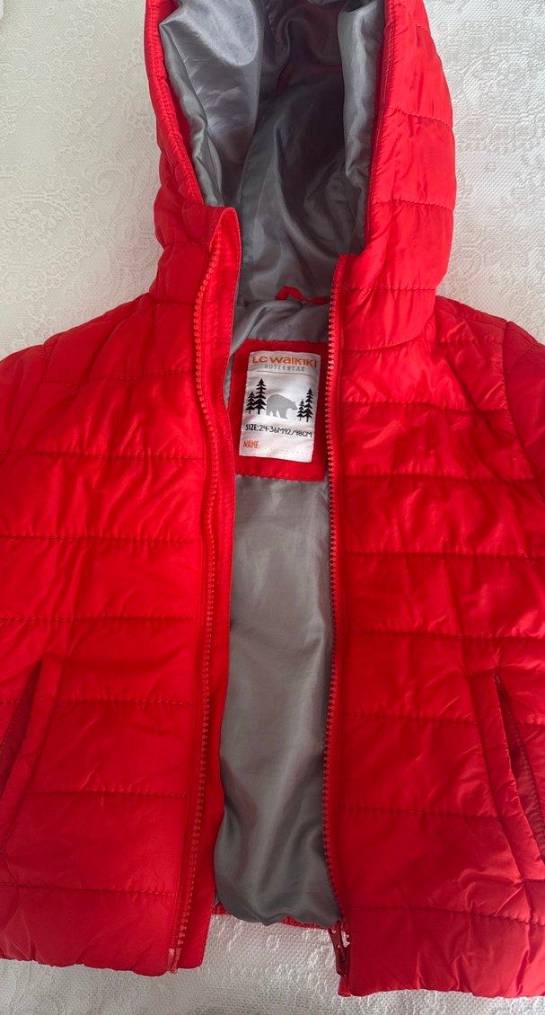 Erkek Çocuk Kırmızı Kapüşonlu Fermuarlı Ceket - Görsel 3