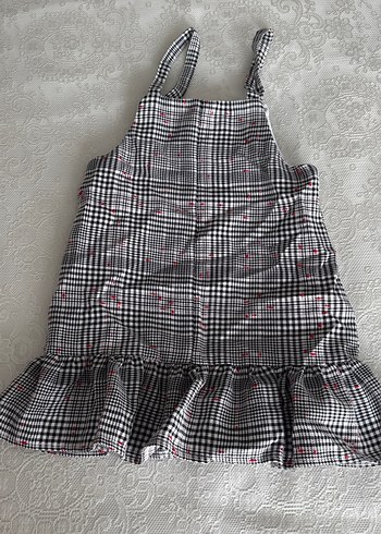 Kareli Fırfırlı Kız Elbisesi - Görsel 2