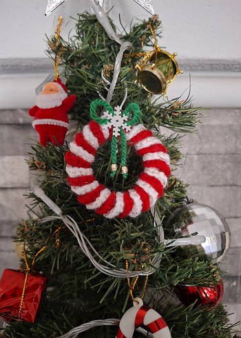 Renkli  Örgü Yılbaşı Ağacı Süsü - Görsel 2