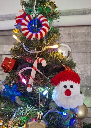 Renkli  Örgü Yılbaşı Ağacı Süsü - Görsel 3