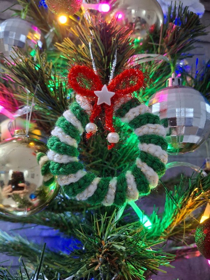 Renkli  Örgü Yılbaşı Ağacı Süsü - Görsel 4