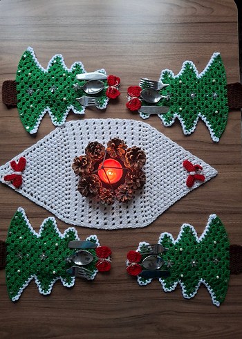 Örgü Masa Süsleri - Görsel 2