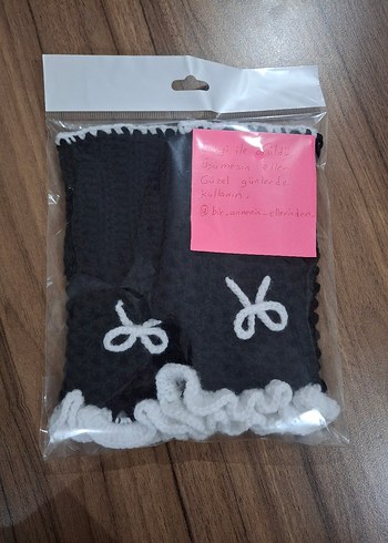 Dantel Detaylı Siyah Örgü Kadın Eldiven - Görsel 3