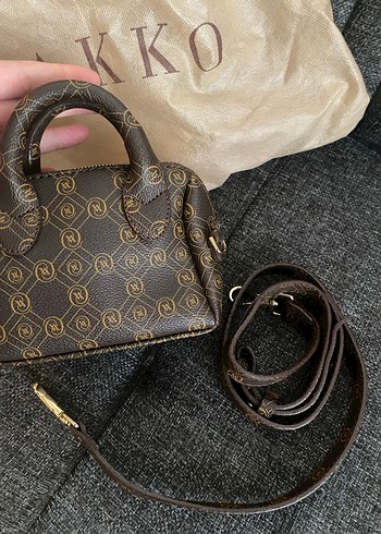 Kahverengi Baskılı Vakko Kadın Çanta - Görsel 3