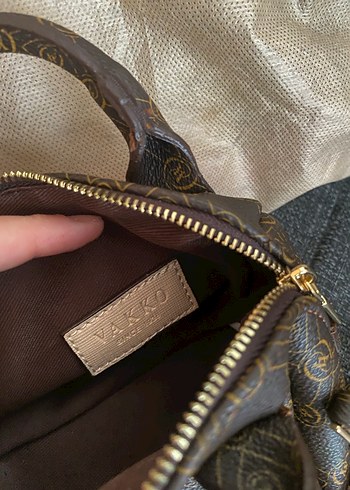 Kahverengi Baskılı Vakko Kadın Çanta - Görsel 2