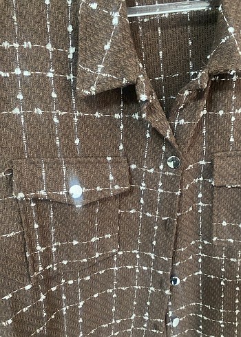 Kahverengi tüvit dokuma gömlek - Görsel 5