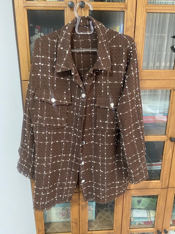 Kahverengi tüvit dokuma gömlek - Görsel 3