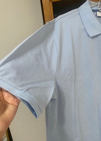 Kiğılı Mavi Pamuklu Düğmeli Erkek Polo Tişört - Görsel 2