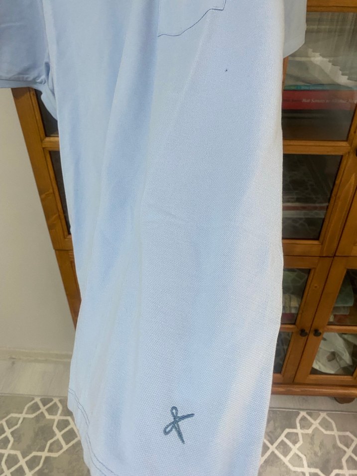 Kiğılı Mavi Pamuklu Düğmeli Erkek Polo Tişört - Görsel 4