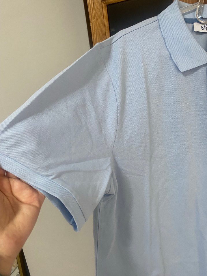 Kiğılı Mavi Pamuklu Düğmeli Erkek Polo Tişört - Görsel 2