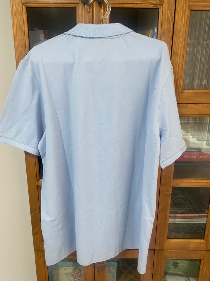 Kiğılı Mavi Pamuklu Düğmeli Erkek Polo Tişört - Görsel 5