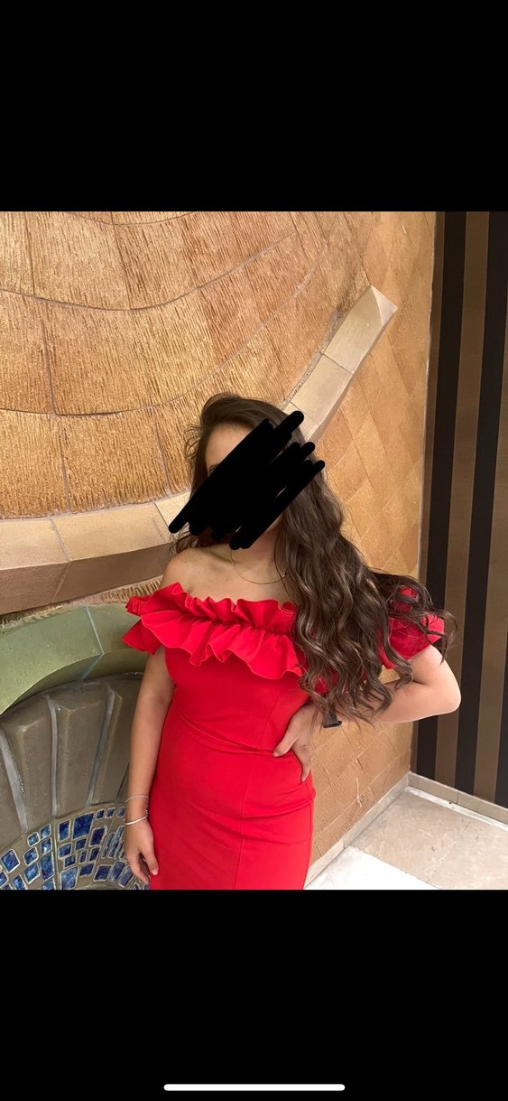 Kırmızı  Straplez Elbise - Görsel 2