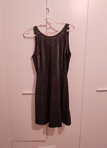 m Beden gri Renk H&M SİMLİ ELBİSE