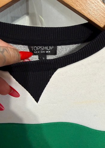 Renk Bloklu Kadın Sweatshirt - Görsel 2