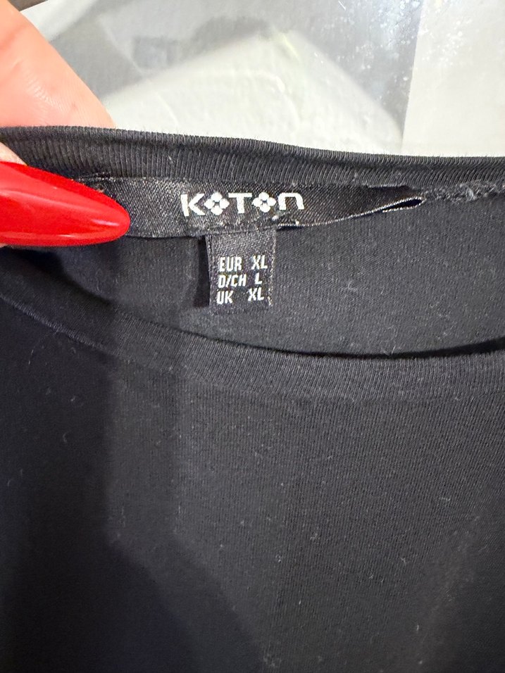 Siyah Keten Uzun Kollu Basic Kadın Kazak - Görsel 2