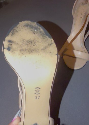 Bej Tokalı İnce Topuklu Kadın Abiye Ayakkabı - Görsel 2