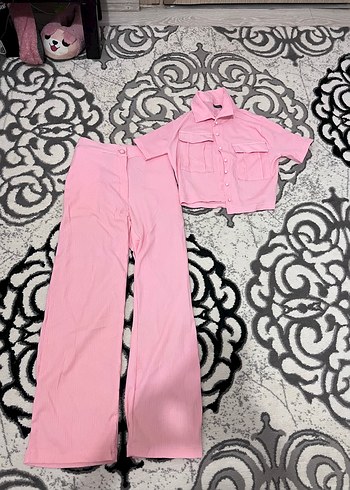 Zara Pembe Kısa Düğmeli Kadın Kumaş Pantolon
