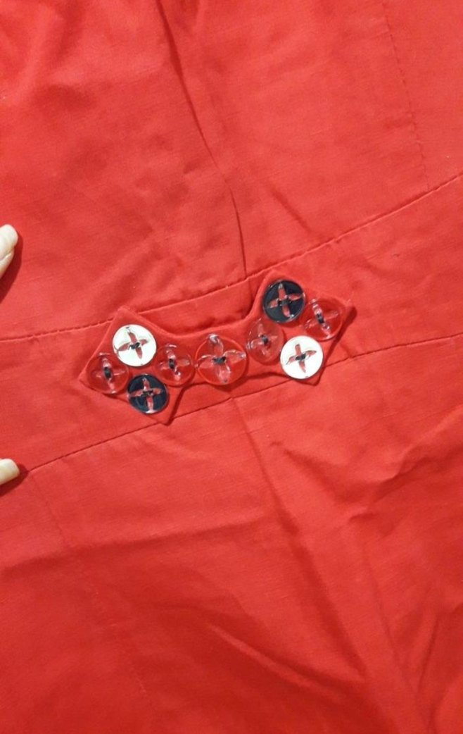 Kırmızı bel Nakışlı Elbise - Görsel 3