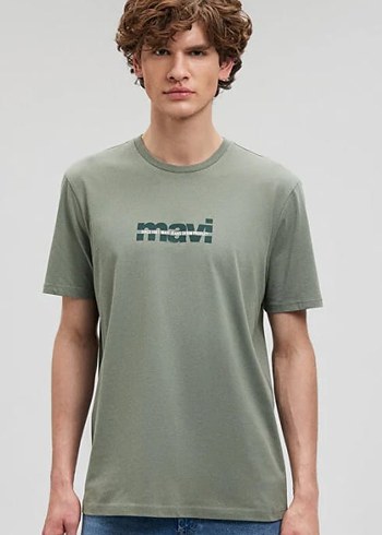 Mavi Jeans Erkek Yeşil Baskılı Regular Fit Tişört