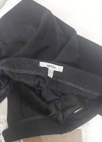 Koton Siyah Düğmeli Kadın Kumaş Pantolon