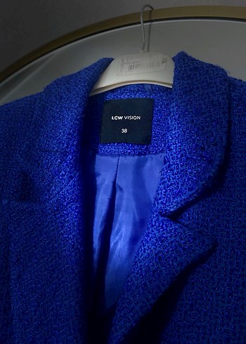 Mavi Düğmeli Kadın Blazer Ceket - Görsel 3