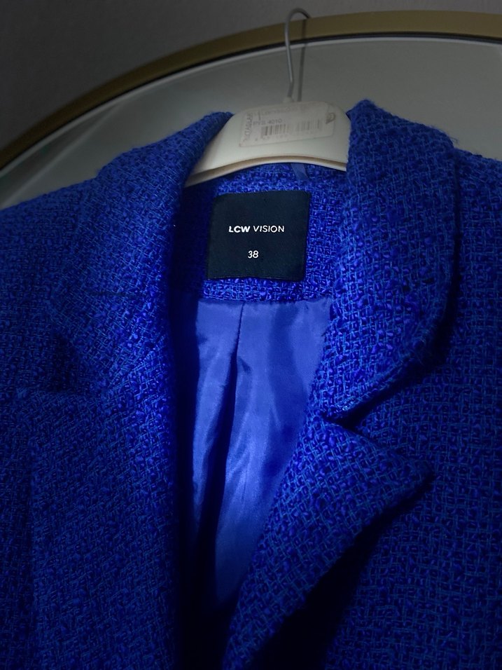 Mavi Düğmeli Kadın Blazer Ceket - Görsel 3