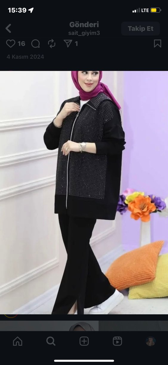 Parlak Pul Detaylı Siyah Uzun Kadın Ceket - Görsel 3