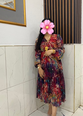 Bohem Çok Renkli Uzun Elbise(kırmızı) - Görsel 2