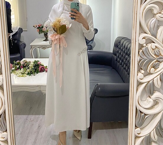 l Beden beyaz Renk Nikah elbisesi