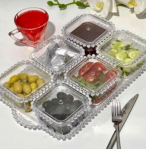 Boncuklu kahvaltı takımı