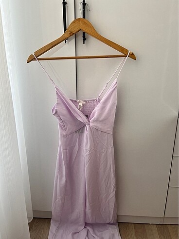 xs Beden mor Renk H&M ince askılı yazlık elbise