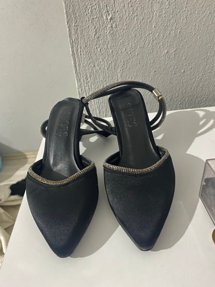 Siyah Stiletto Topuklu Kadın Akşam Ayakkabısı - Görsel 2