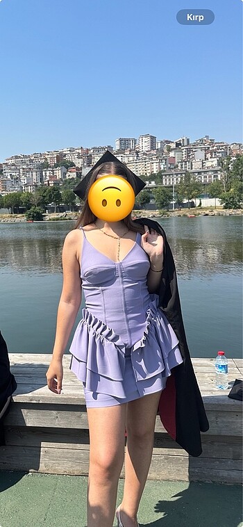 s Beden KeiKei Lila mini elbise S beden