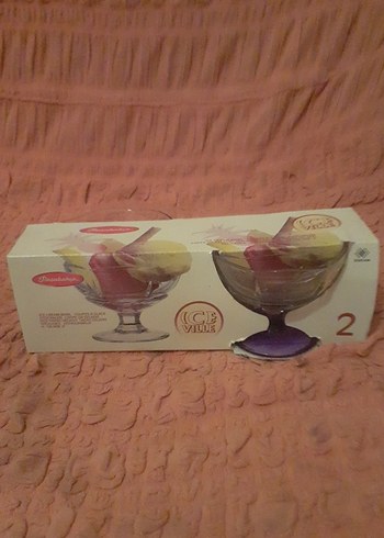 renkli Ayaklı Cam Dondurma Kasesi 2'li - Görsel 3