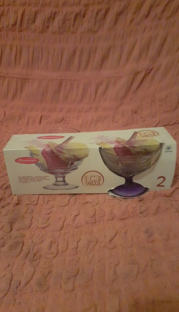 renkli Ayaklı Cam Dondurma Kasesi 2'li - Görsel 3