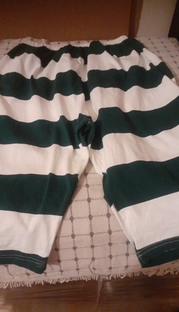 Erkek Mini Şort Yeşil Çizgili - Görsel 2