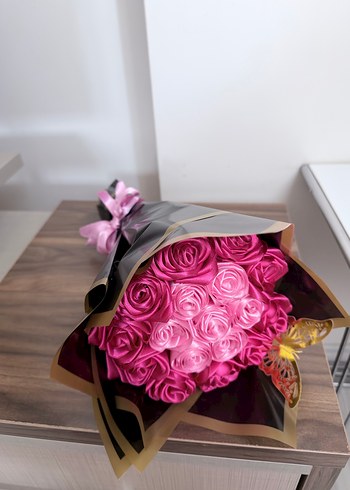 Pembe  gül buketi - Görsel 2