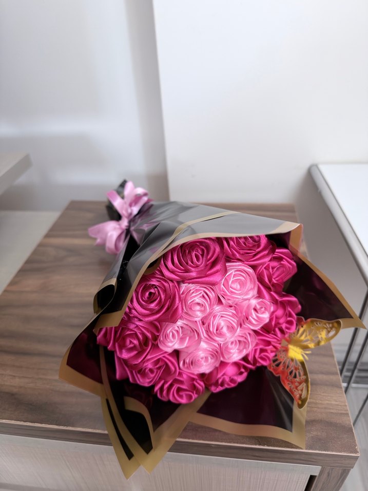 Pembe  gül buketi - Görsel 2